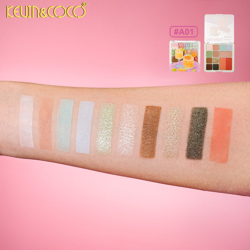 Load image into Gallery viewer, Eyes-Kevin&amp;Coco 12 Color Eyeshadow Palette KC1428 ($2 each, 24pc display)
