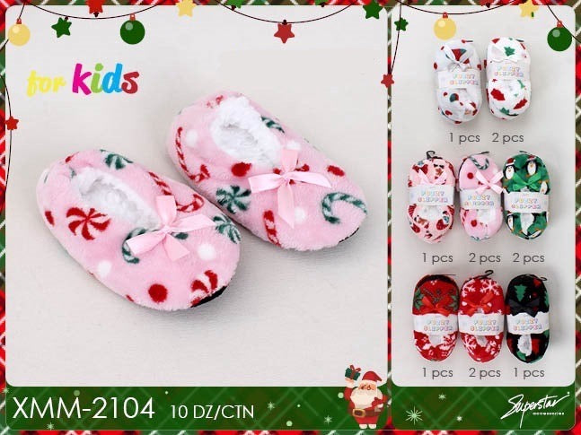 Accessories- Xmas Kid’s Cozy Slippers XMM-2104 (12pc pack)