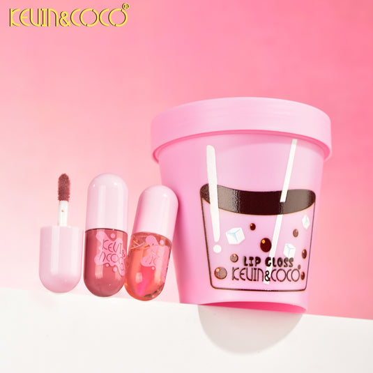 Lips-Kevin&Coco Bubble Tea Lip Gloss KC1228 ($3.25 each, 6pc dis)