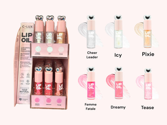 Lips- CLUX Lip Oil Display (36pcs+samples)