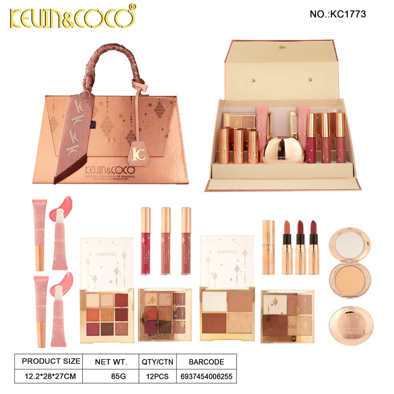 Load image into Gallery viewer, Face-Kevin&amp;Coco Holiday Bag Makeup Set KC1773 ($19.50 Each, 2pc bundle)
