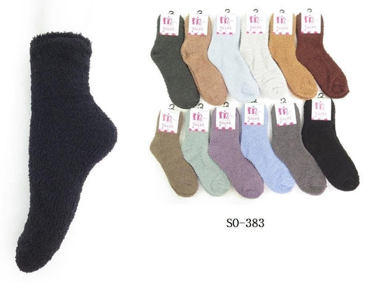 Accessories- Cozy Solid Colors Socks SO-383 (12pc pack)