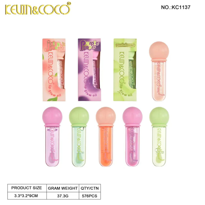 Load image into Gallery viewer, Lips-Kevin&amp;Coco Lip Glow Fruit Lip Gloss KC1137 ($1 each, 24pc display)
