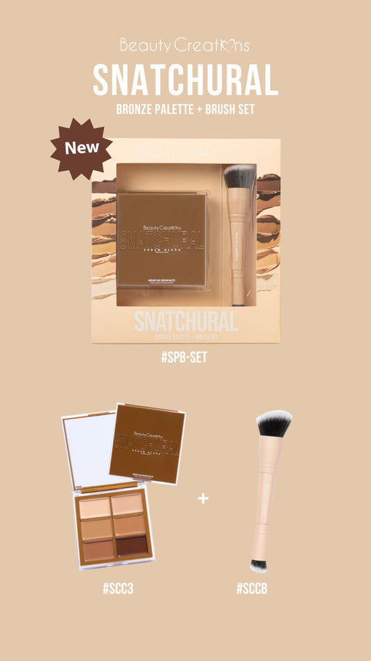 Face-Beauty Creations Snatchural Cream Bronze palette + Brush Set SPB-SET (4pc bundle, $6.50 each)