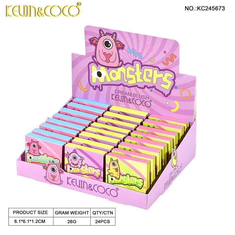 Load image into Gallery viewer, Face- Kevin&amp;Coco Monsters Cream Blush KC245673 (24pc display)
