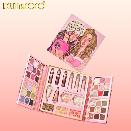 Lips-Kevin&Coco Leopard Print 39-Color Face & Eye Makeup Kit KC1099 ($9.50 each, 4pc bundle)