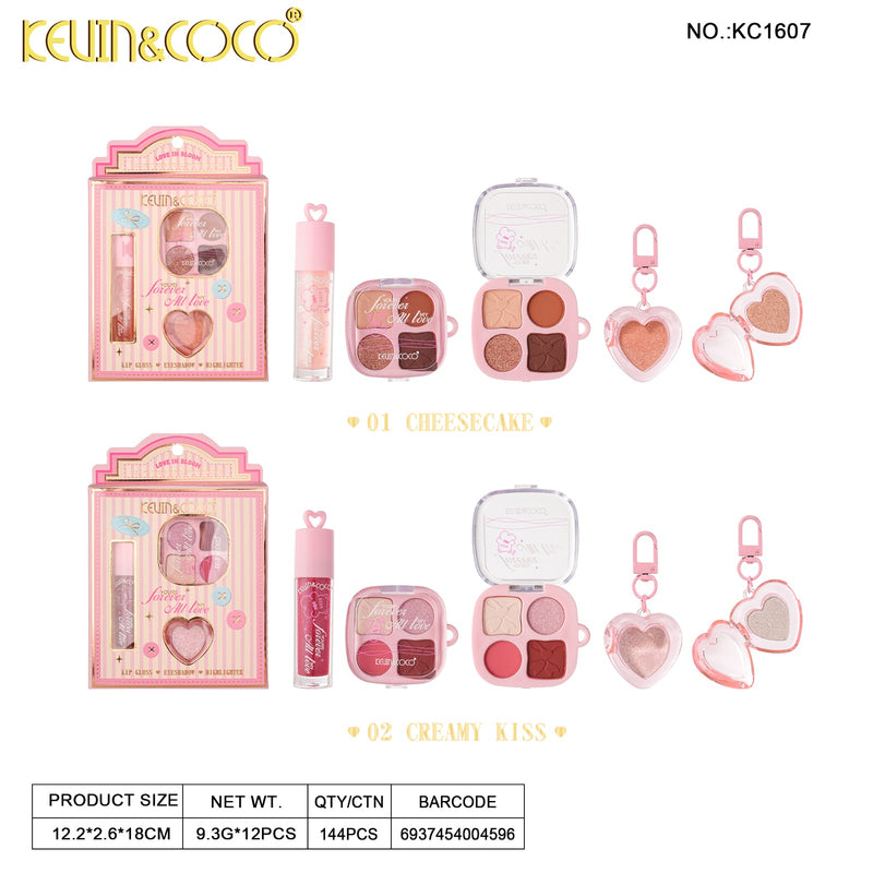 Load image into Gallery viewer, Face-Kevin&amp;Coco Love In Bloom Makeup Kit KC1607 ($2.75 each, 12pc Display)

