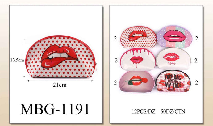 Accessories- Lips Makeup Pouch MBG-1191 (12pc pack)