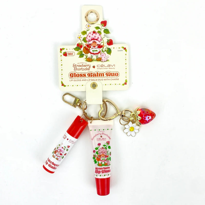 Load image into Gallery viewer, Lips-Celavi Strawberry Shortcake Lip Gloss + Keychain Duo SS60095 ($3.25 each, 6pc bundle)
