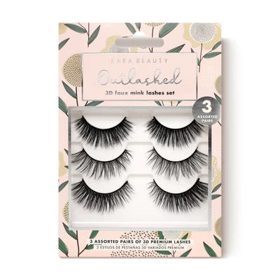 Eyes- Kara Beauty Outlashed 3D Faux Mink Lashes 3 PAIRS ASSORTED KL3207 (12pc box, $3 each)