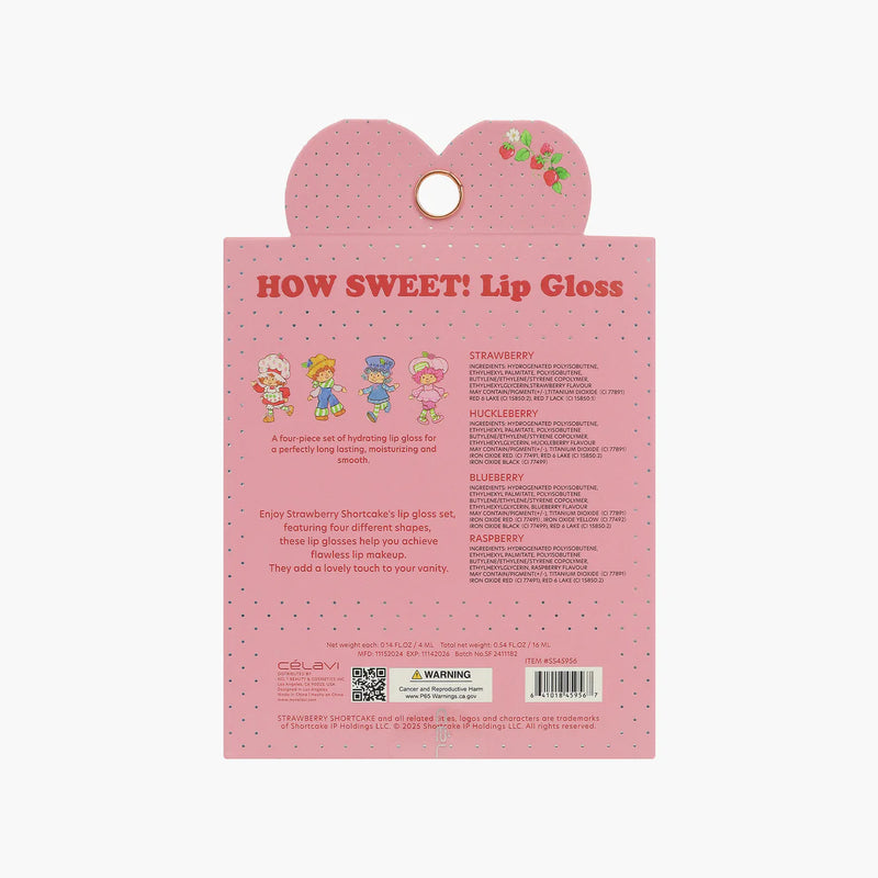 Load image into Gallery viewer, Lips-Celavi Strawberry Shortcake 4pc Lip Gloss Set SS45956 ($4 each, 4pc bundle)
