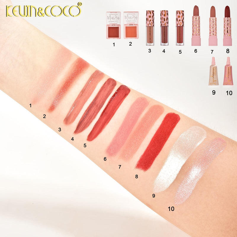 Load image into Gallery viewer, Lips-Kevin&amp;Coco Leopard Print 39-Color Face &amp; Eye Makeup Kit KC1099 ($9.50 each, 4pc bundle)

