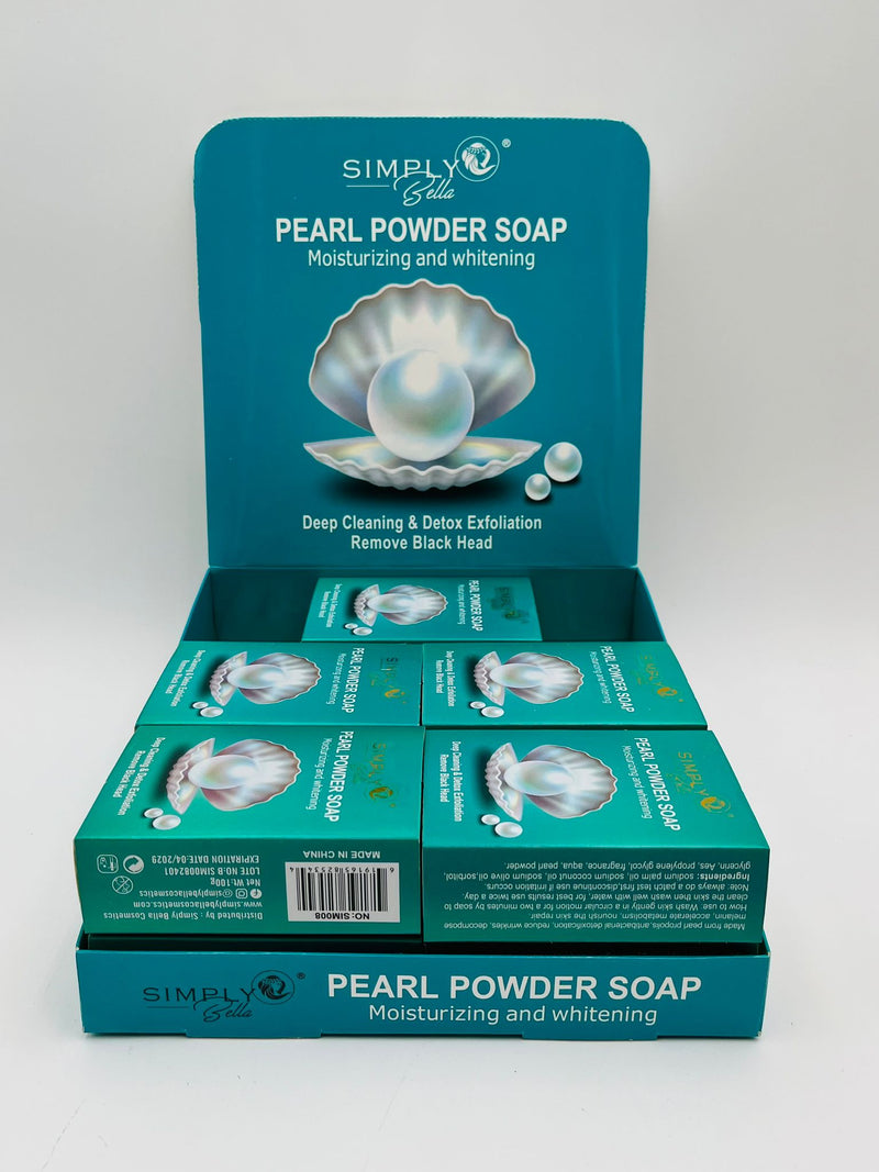 Load image into Gallery viewer, Skincare- Simply Bella Pearl Powder Soap Moisturizing &amp; Whitening SIM008 (12pc box, $1.75 each)
