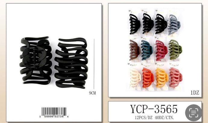 Hair- Assorted Hair Clip YCP-3565 (12pc pack)