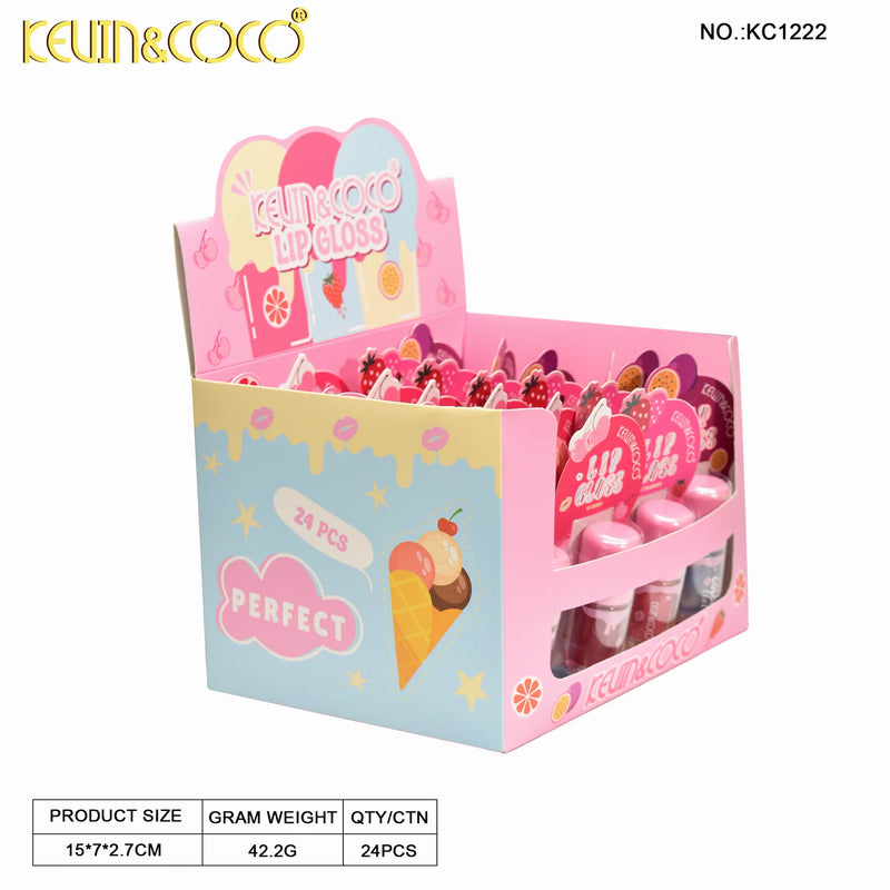 Load image into Gallery viewer, Lips-Kevin&amp;Coco Melt Art Lip Gloss KC1222 ($1 each, 24pc Display)
