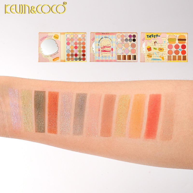 Load image into Gallery viewer, Face-Kevin&amp;Coco Hamburguer  Eyeshadow Face Palette KC1462 ($13 each, 6pc bundle)
