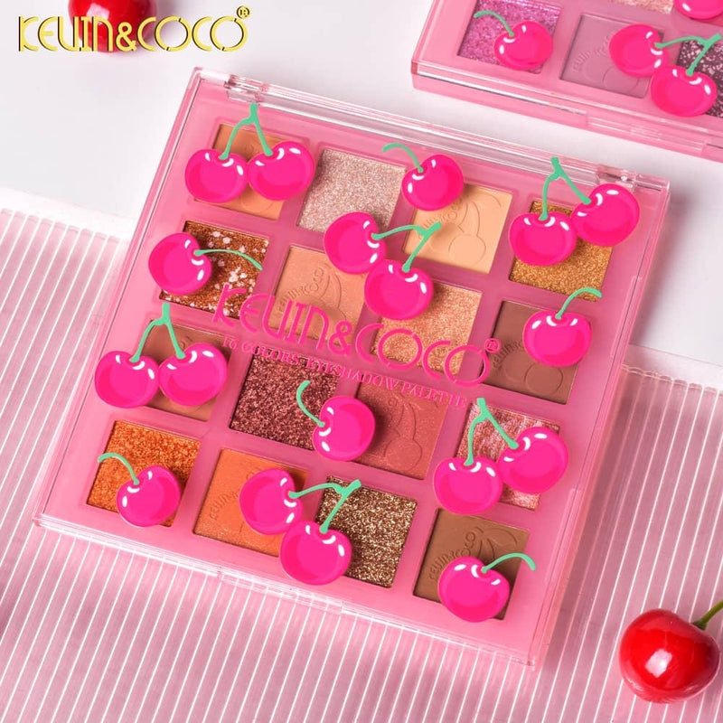 Load image into Gallery viewer, Eyes- Kevin&amp;Coco Cherry Eyeshadow Palette KC245628 (12pc display, $2.50 each)
