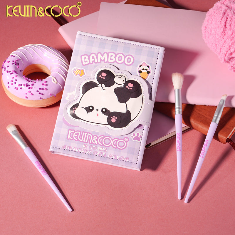Load image into Gallery viewer, Eyes-Kevin&amp;Coco Bamboo Eyeshadow Palette + Brushes KC1482 ($5 each, 6pc bundle)
