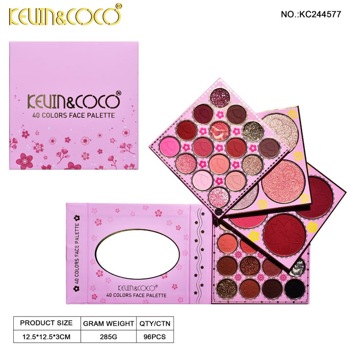 Eyes- Kevin&Coco 40 color Rotating Face Palette PINK KC244577 (4pc bundle, $5.50 each)