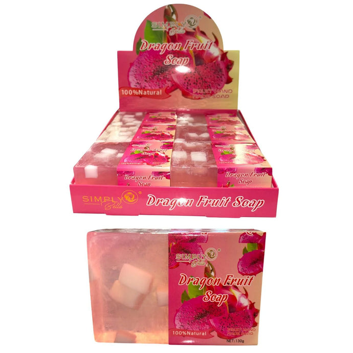 Skincare-Simply Bella Dragon Fruit Natural Soap SIM040 ($1.75 each, 12pc display)