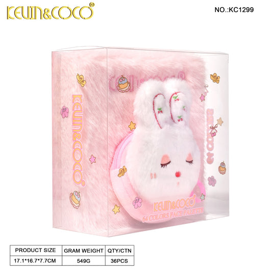 Eyes-Kevin&Coco Plush Bunny 64 Colors Eyeshadow Palette KC1299 ($9 each, 6pc bundle)