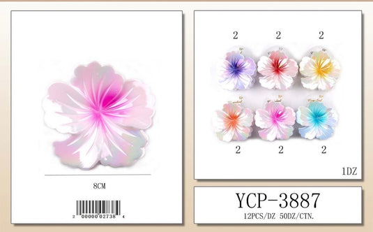 Hair-Flower Hair Clip YCP-3887 (12pc pack)