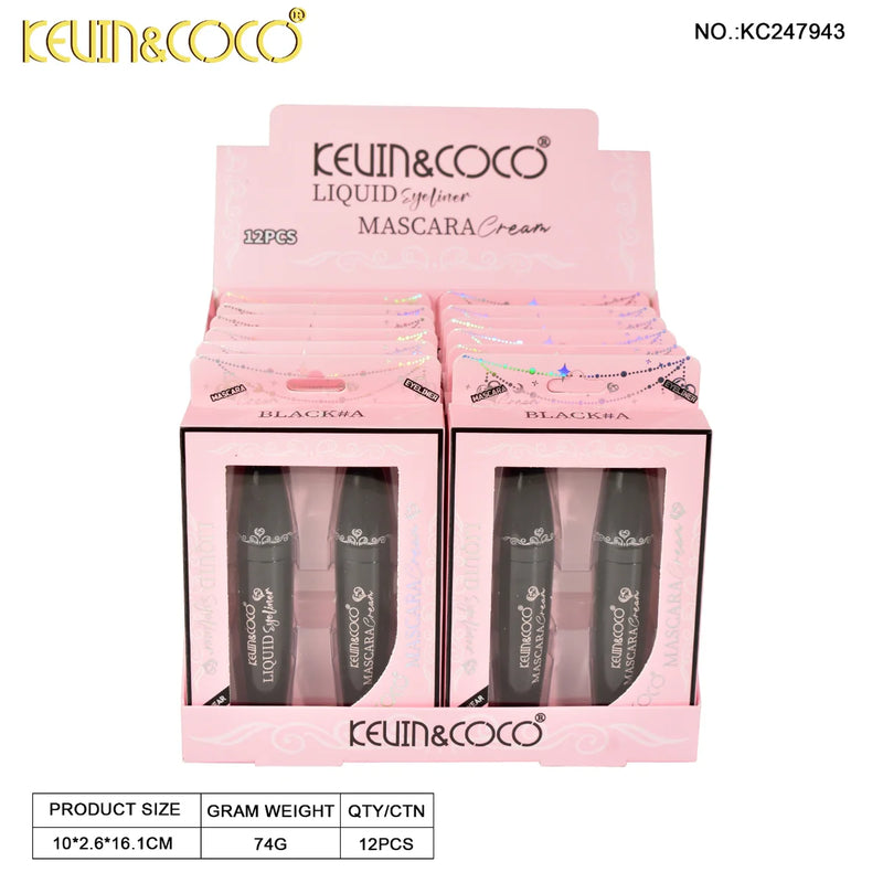Load image into Gallery viewer, Eyes-Kevin&amp;Coco Dream Ballet Máscara &amp; Eyeliner Set: Black KC247943 ($2 each, 12pcs display)
