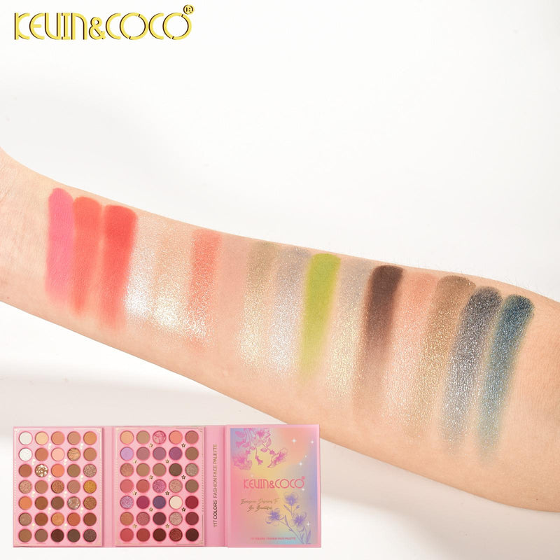 Load image into Gallery viewer, Face-Kevin&amp;Coco Butterfly 117 Color Folding Palette KC1088 ($8 each, 3pc bundle)
