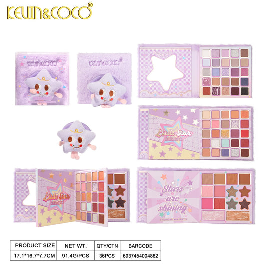 Eyes-Kevin&Coco Plush Star 64 Colors Eyeshadow Palette KC1634 ($9 each, 6pc bundle)
