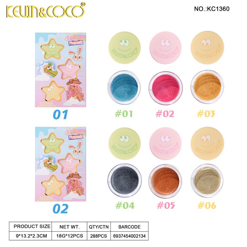 Load image into Gallery viewer, Eyes-Kevin&amp;Coco Animal Rhapsody Cream Eyeshadow KC1360 ($1.75 each, 12pc display)
