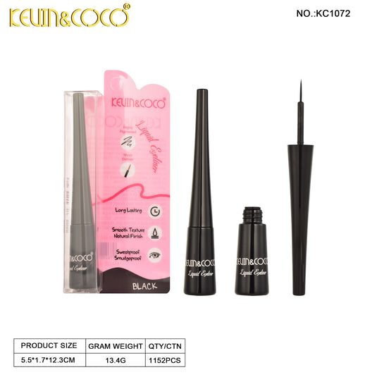 Eyes-Kevin&Coco Black Liquid Eyeliner KC1072 ($1 each, 24pc display)