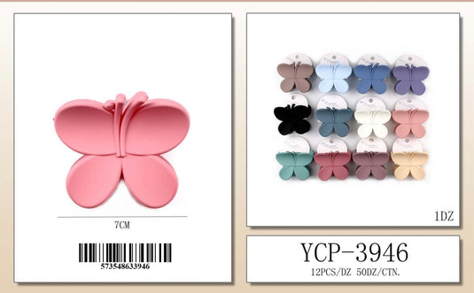 Hair-Butterfly Hair Claw Clip YCP-3946 (12pc pack)