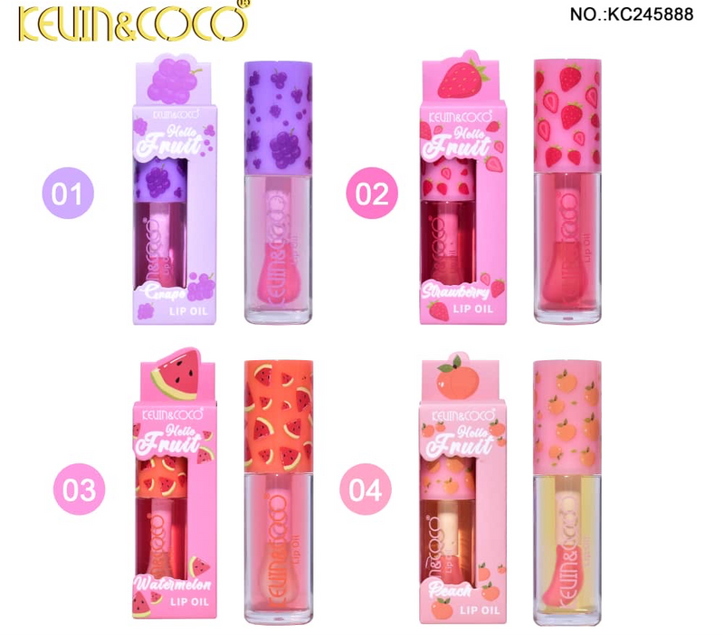 Load image into Gallery viewer, Lips- Kevin&amp;Coco Hello Fruit Lip Oil KC245888 (12pc display, $1.50 each)
