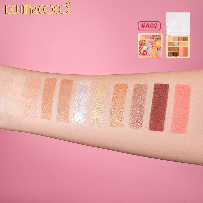 Load image into Gallery viewer, Eyes-Kevin&amp;Coco 12 Color Eyeshadow Palette KC1428 ($2 each, 24pc display)
