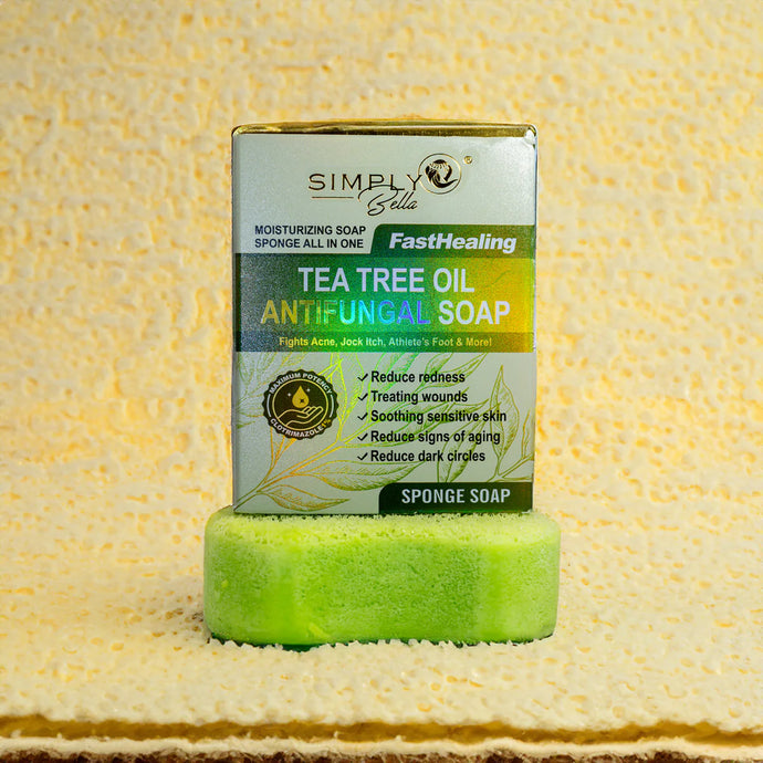 Skincare- Simply Bella Tea Tree Oil Antifungal Moisturizing Soap Sponge All In One SIM021 (12pc box, $2 each)