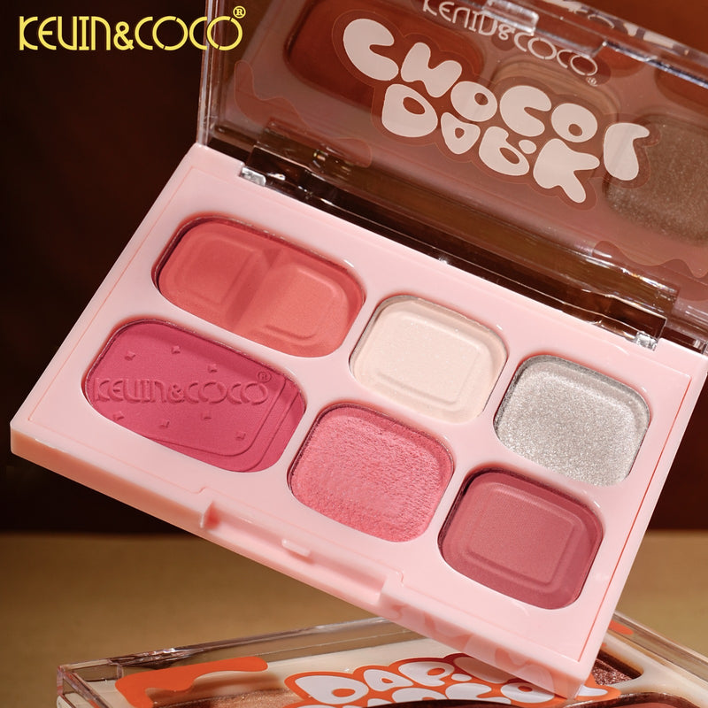 Load image into Gallery viewer, Eyes-Kevin&amp;Coco Dark Chocol Palette &amp; Lip Gloss Set KC1326 ($2.25 each, 6pc display)
