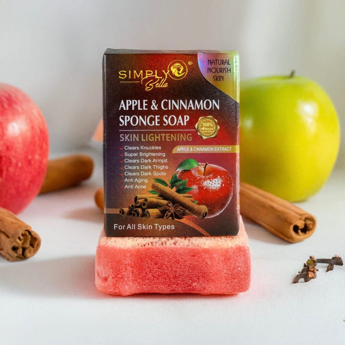 Skincare-Simply Bella Apple & Cinnamon Sponge Soap SIM062 ($2 each, 12pc display)