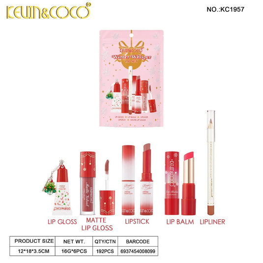 Face-Kevin&Coco Winter Whisper Lip Set KC1957 ($4.50 each, 6pc bundle)
