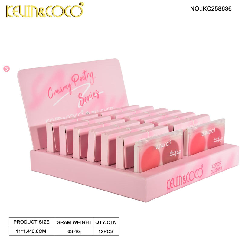 Load image into Gallery viewer, Face-Kevin&amp;Coco Creamy Poetry Blush KC258636 ($2 each, 12pc display)
