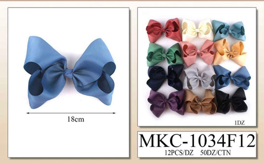 Hair-Cute Hair Bow Clip MKC-1034F12 (12pc pack)