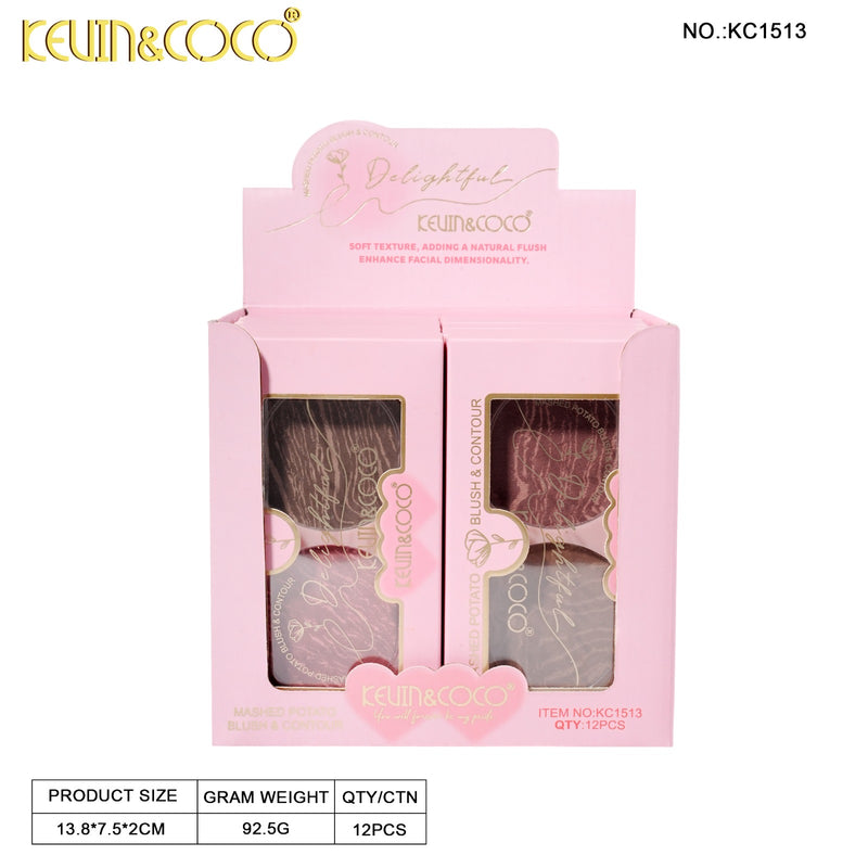 Load image into Gallery viewer, Face-Kevin&amp;Coco Delightful Blush + Contour Palette KC1513 ($2.25 each, 12pc display)
