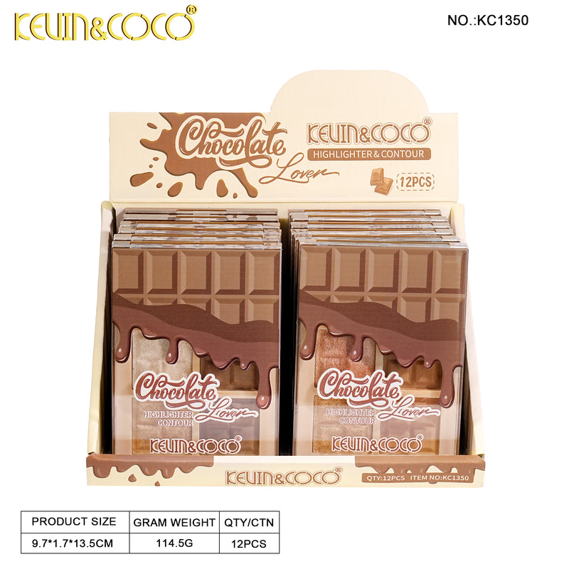 Load image into Gallery viewer, Face-Kevin&amp;Coco Chocolate Lover Highlight &amp; Contour Palette KC1350 ($2.75 each, 12pc display)
