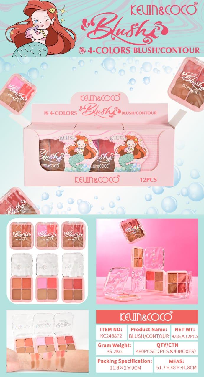 Load image into Gallery viewer, Face-Kevin&amp;Coco Mermaid Blush&amp;Contour Palette KC248872 ($1.50 each, 12pc display)
