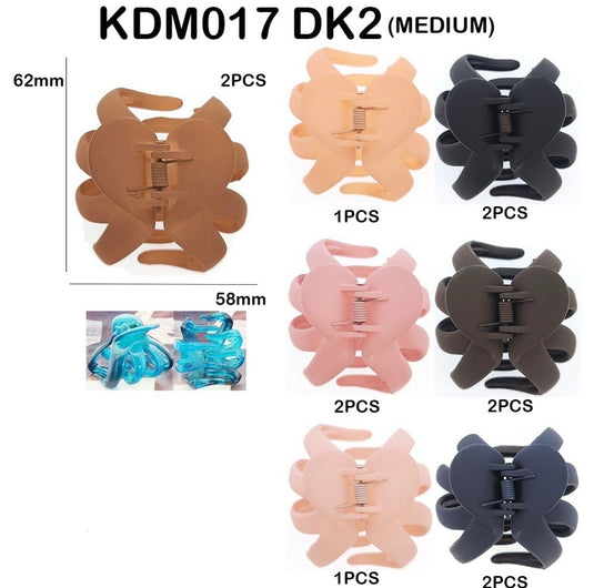 Hair-Jaw Hair Clip Medium Size KDM017 DARK2 (12pc pack)