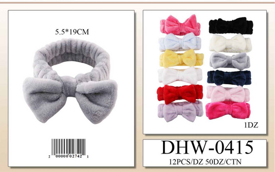 Hair- Bow Spa headband DHW-0415 (12pc pack)