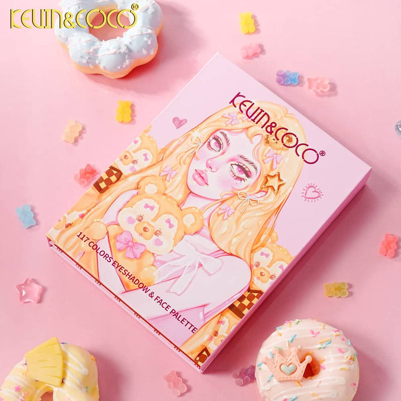 Load image into Gallery viewer, Face-Kevin&amp;Coco Teddy Bear Girl Eyeshadow Palette KC1611 ($8.50 each, 4pc bundle)
