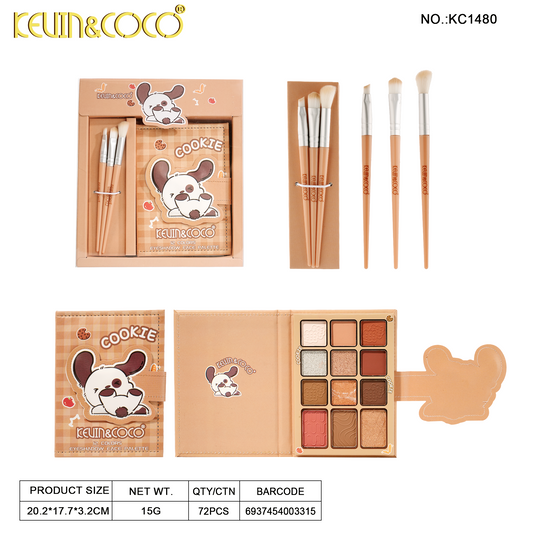 Eyes-Kevin&Coco Cookie Eyeshadow Palette + Brushes KC1480 ($5 each, 6pc bundle)