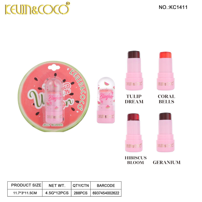 Load image into Gallery viewer, Face-Kevin&amp;Coco Watermelon Collection Jelly Blush KC1411 ($1.25 each, 12pc Display)
