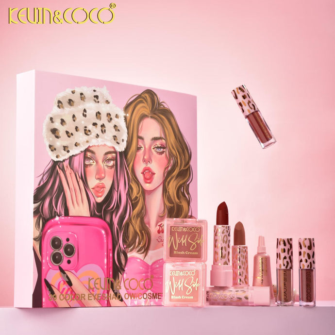 Lips-Kevin&Coco Leopard Print 39-Color Face & Eye Makeup Kit KC1099 ($9.50 each, 4pc bundle)
