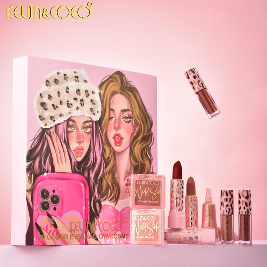 Lips-Kevin&Coco Leopard Print 39-Color Face & Eye Makeup Kit KC1099 ($9.50 each, 4pc bundle)